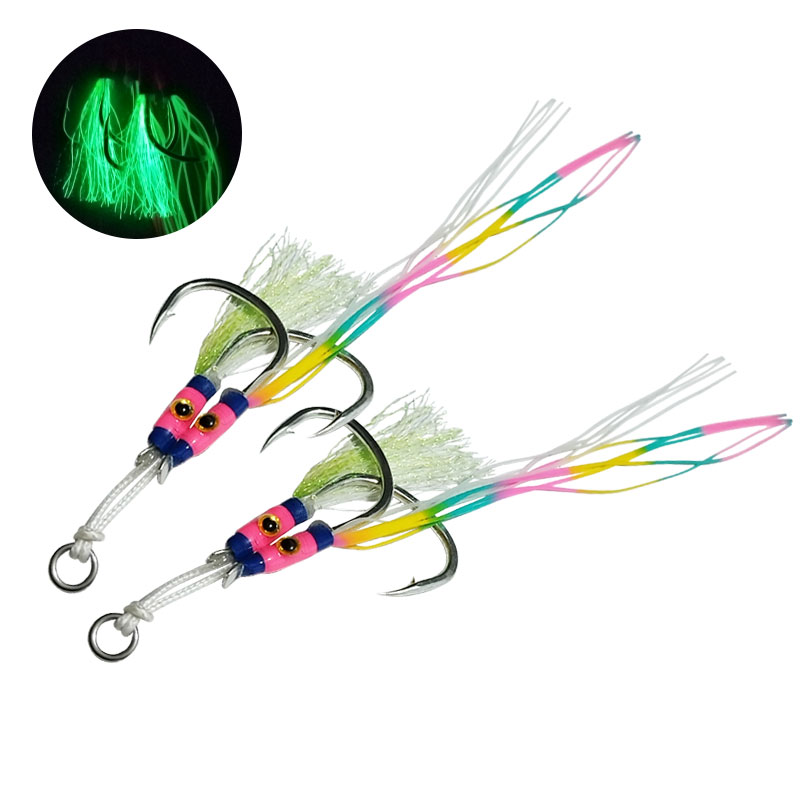 Jigger Double Sided - 2 paires/sac Hameçons de jig lumineux