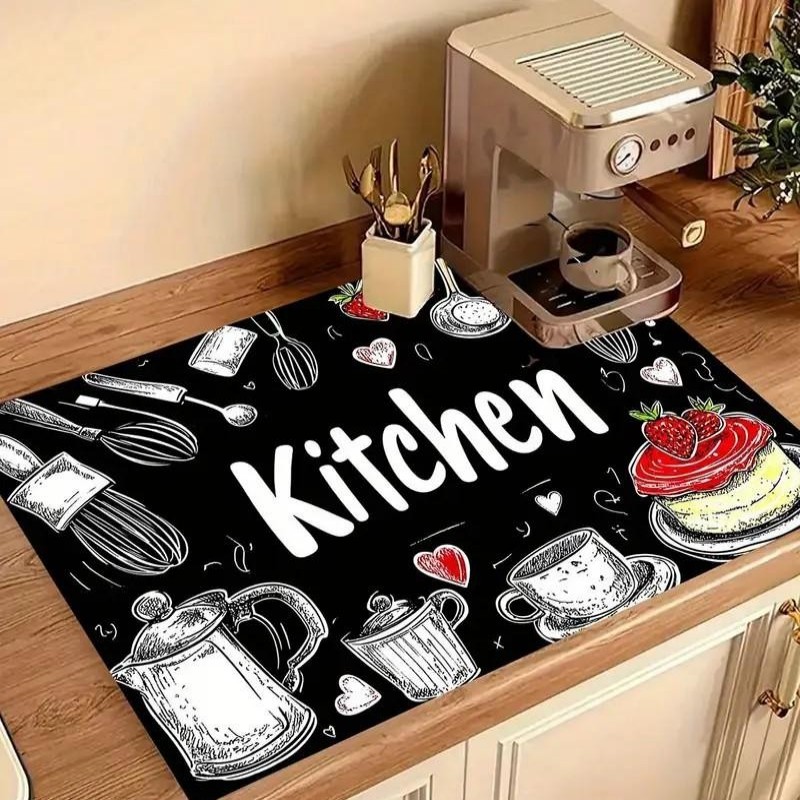 Bar Mat Rubber - Tapis de cuisine Super absorbant, tapis