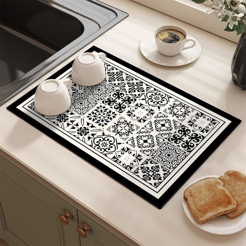 Bar Mat Rubber - Tapis de vidange absorbant à motif