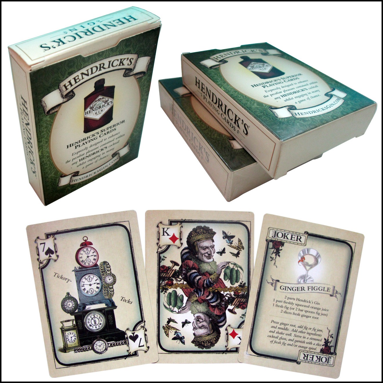 Cocktail Recipe Book - Jeu de cartes Hendrick's Gin complet