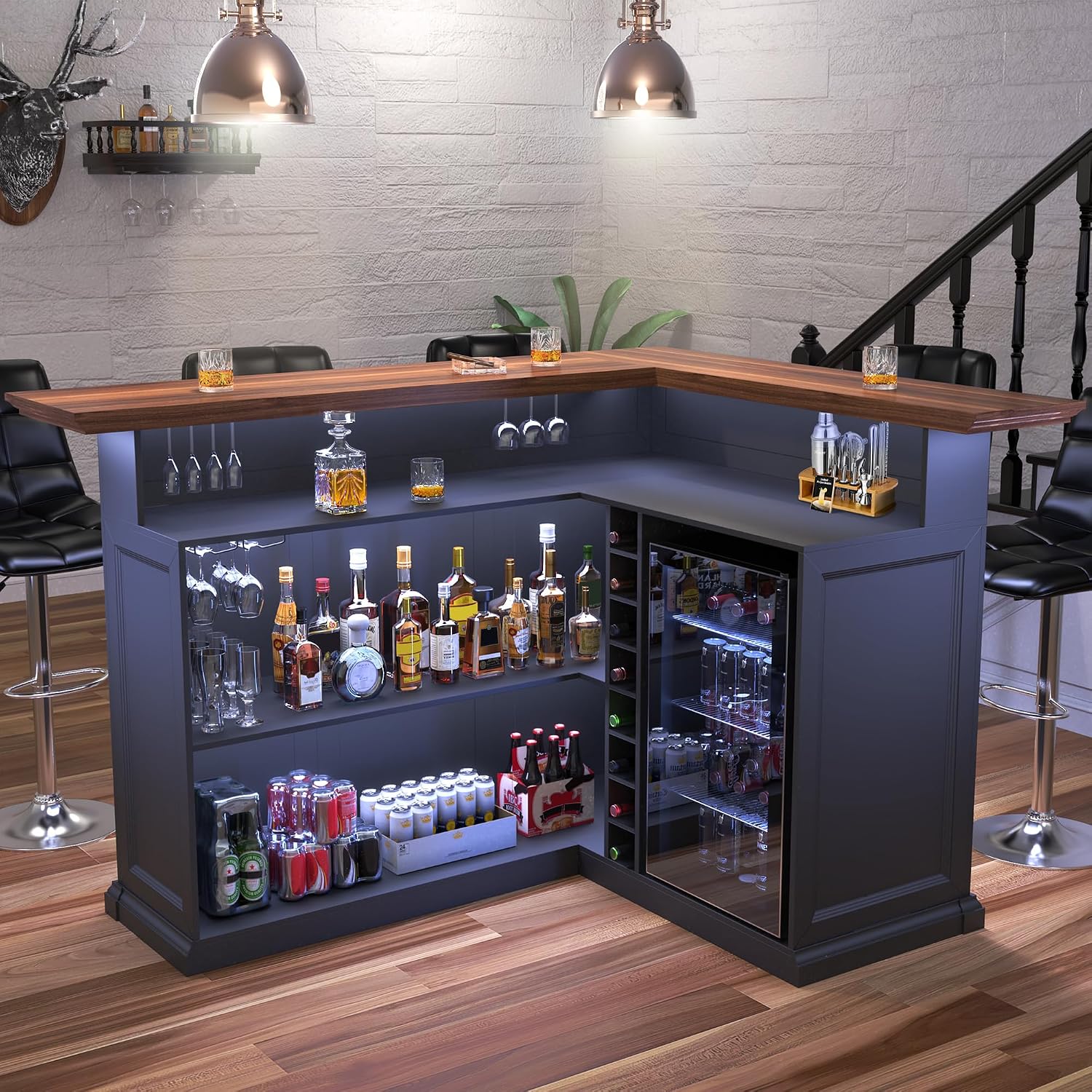 Home Bar Lounge - Meuble bar en L pour la