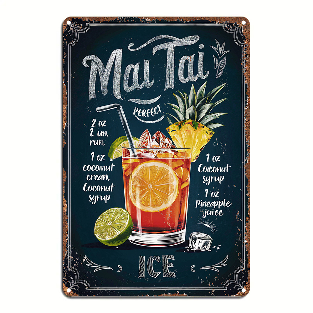 1pc Plaque Métallique Vintage  - Home Bar Lounge avis et prix