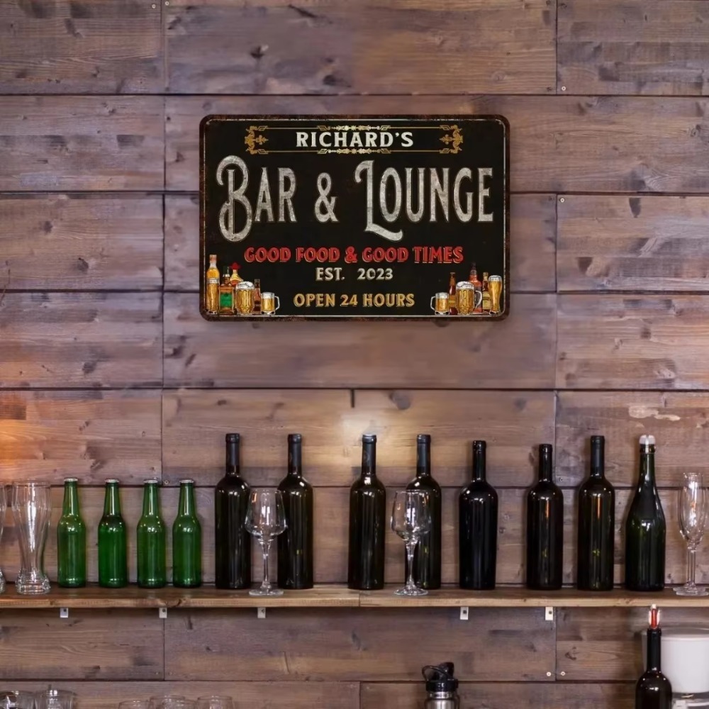 Plaque murale en métal personn - Home Bar Lounge avis et prix