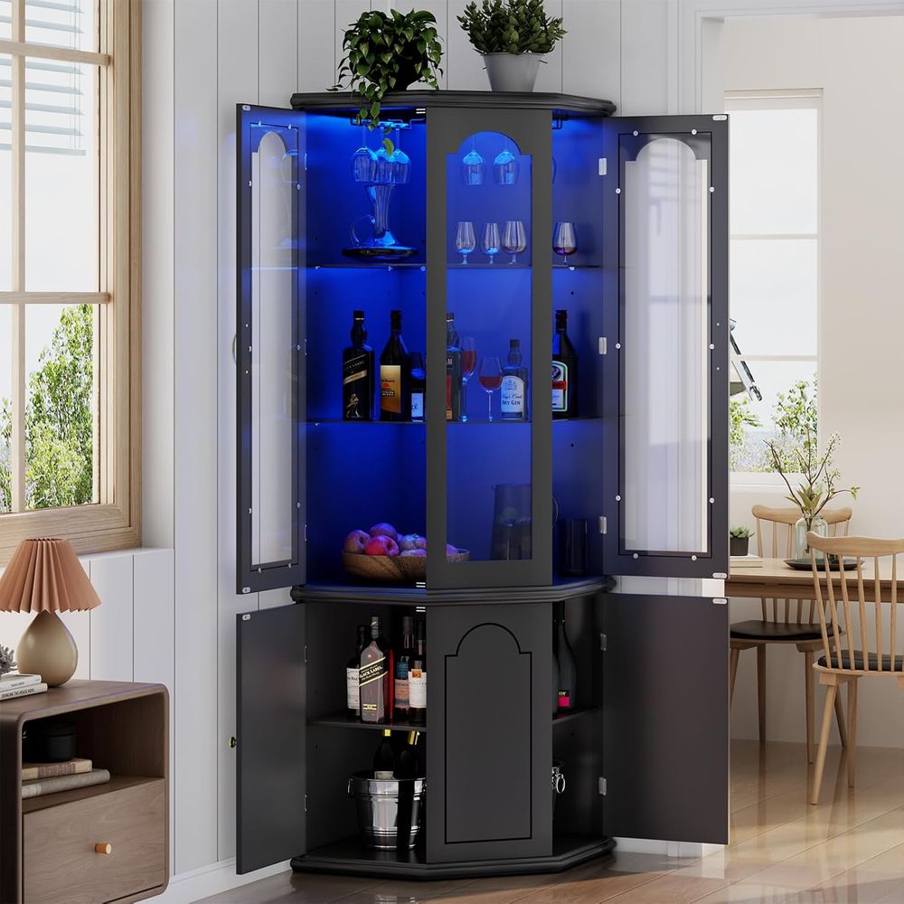 Armoire de bar illuminée avec  - Home Bar Shelves avis et prix